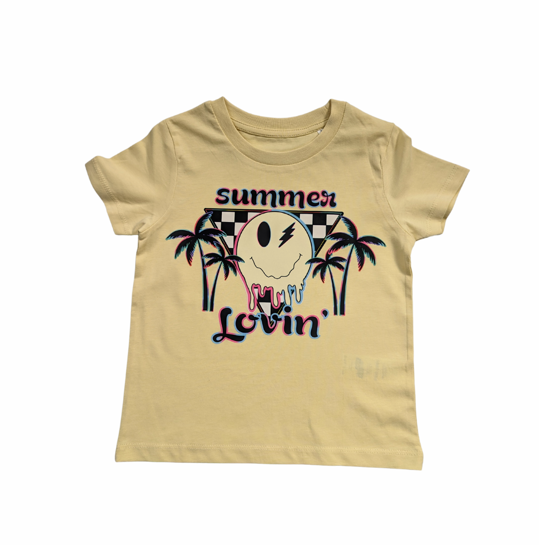 READY TO SHIP //  Summer Loving - Organic Printed T-Shirt 3-4y