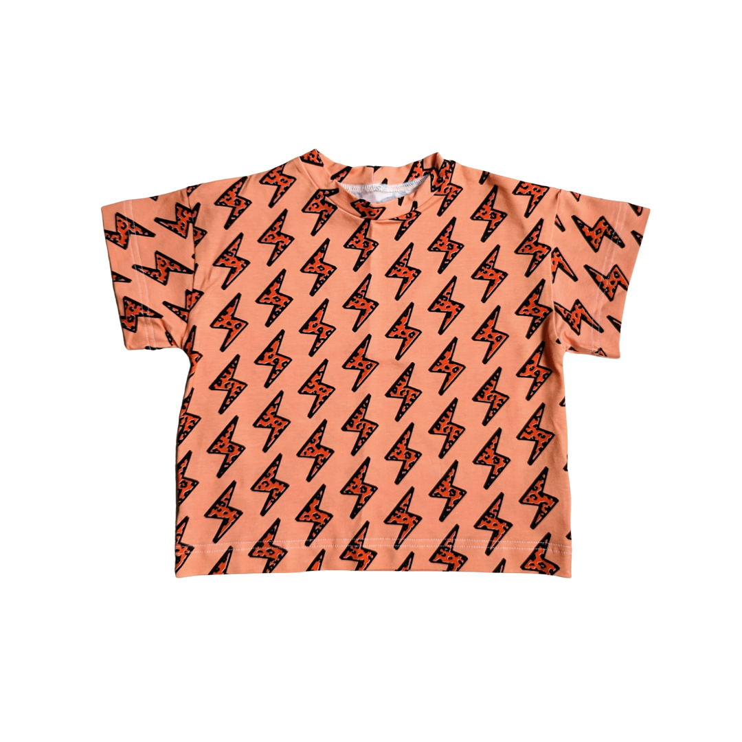 Orange Bolts - Short Sleeve Oversized Top