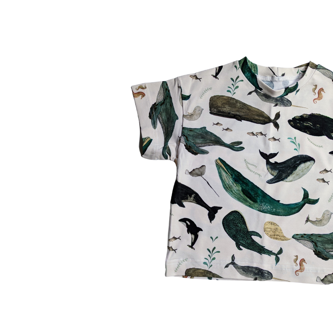 Whale Song - Short Sleeve Oversized Top