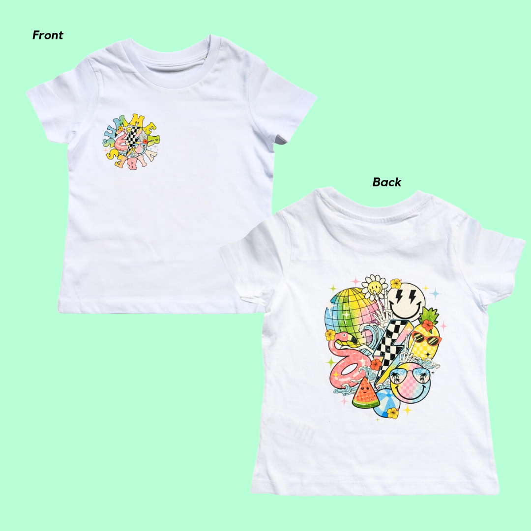 Summer - back and front piece - Organic Printed T-Shirt